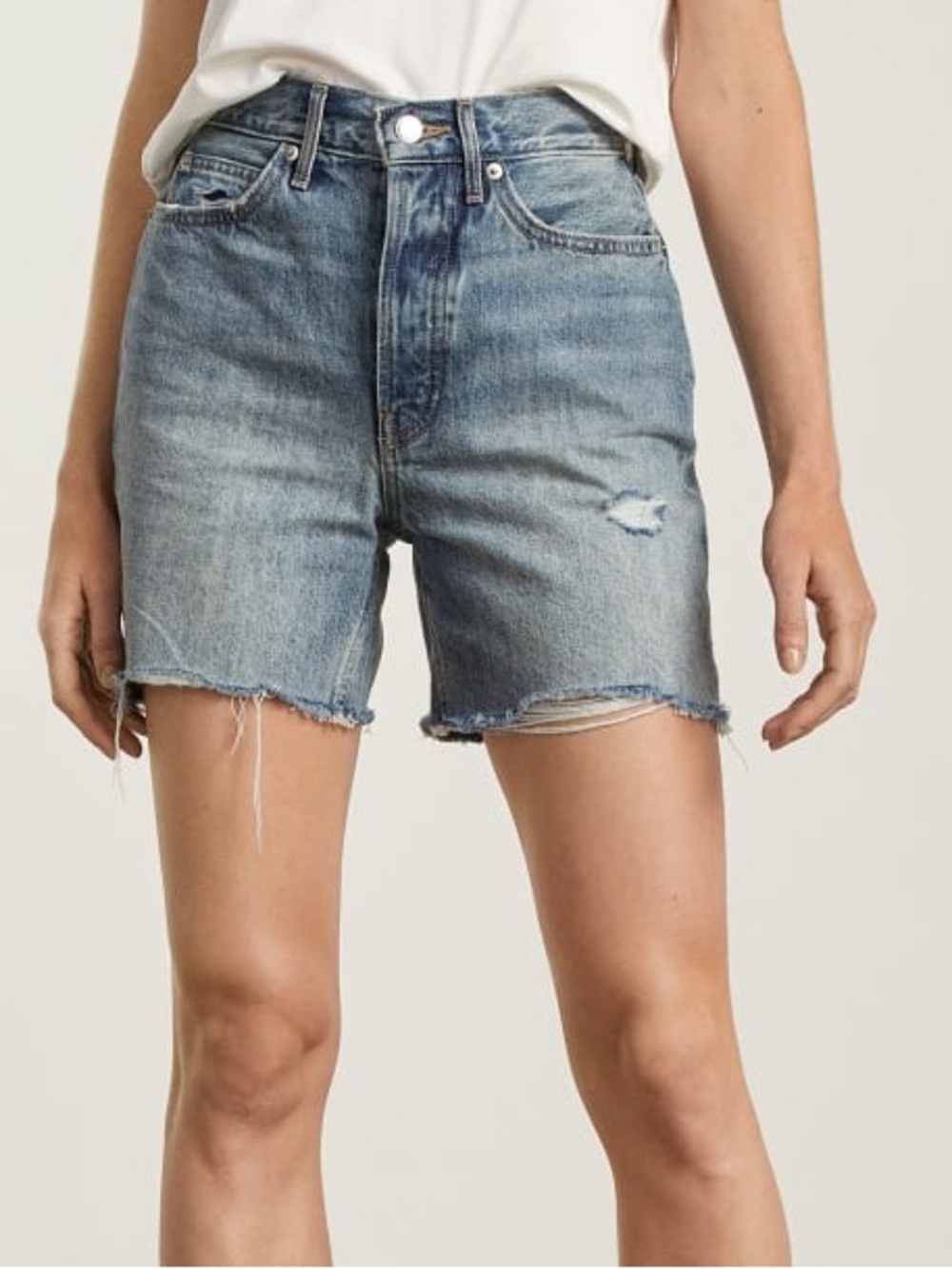 Everlane The Rigid Way-High Denim Shorts Marina Bay Size 27